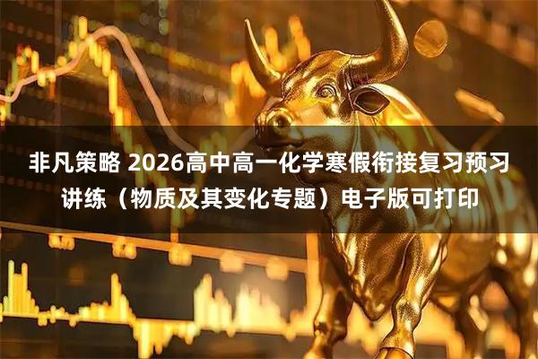 非凡策略 2026高中高一化学寒假衔接复习预习讲练（物质及其变化专题）电子版可打印